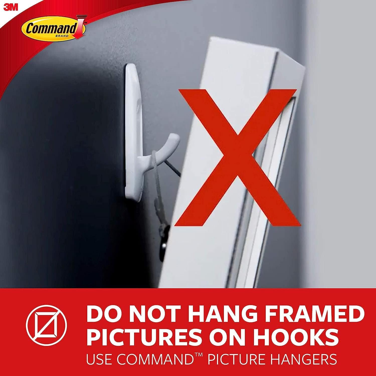 Command 10 lb XL Heavyweight Hook. 2 Wall Hooks and 6 Strips. Damage-Free Hanging with Adhesive. Heavy Duty Hanging Great for Organization and Storage - Image 7