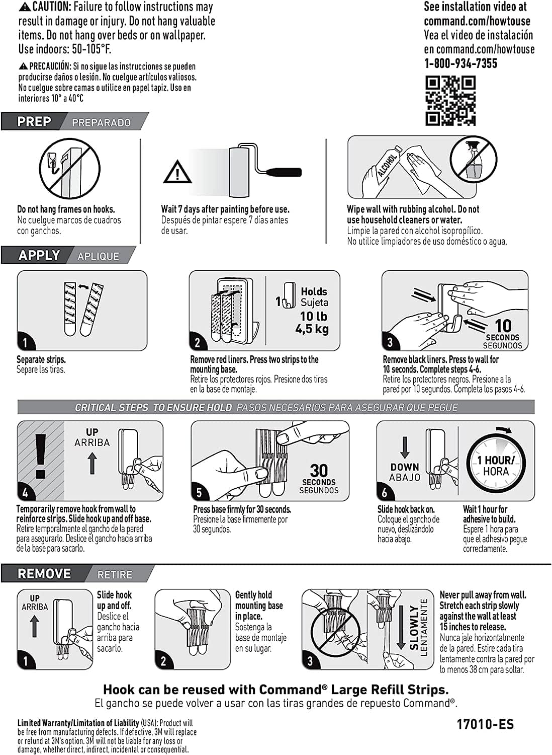 Command 10 lb XL Heavyweight Hook. 2 Wall Hooks and 6 Strips. Damage-Free Hanging with Adhesive. Heavy Duty Hanging Great for Organization and Storage - Image 8