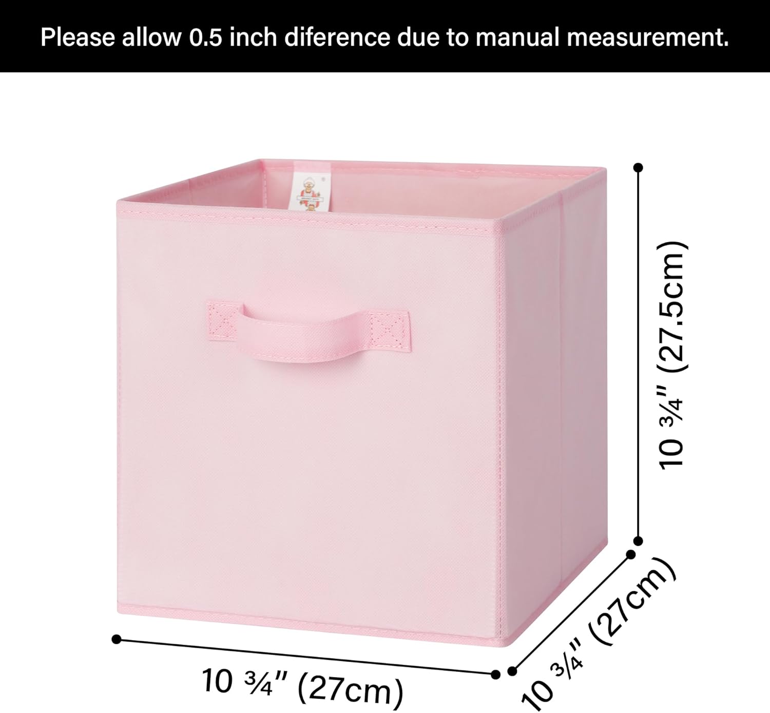 GRANNY SAYS Cube Storage Bins. 11 Inch 6 Pack Storage Cube Organizer. Foldable Fabric Storage Boxes with Handle. Decorative Clothing Storage Baskets for Shelves. Closet. Pink - Image 6