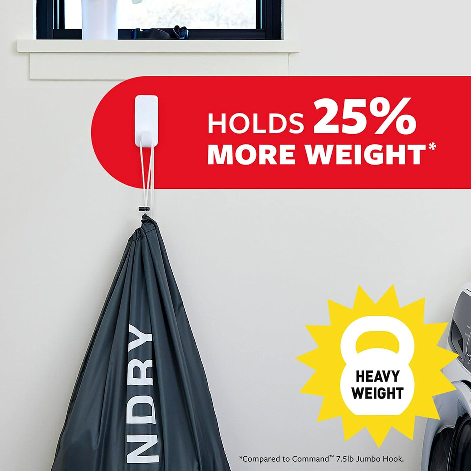 Command 10 lb XL Heavyweight Hook. 2 Wall Hooks and 6 Strips. Damage-Free Hanging with Adhesive. Heavy Duty Hanging Great for Organization and Storage - Image 3