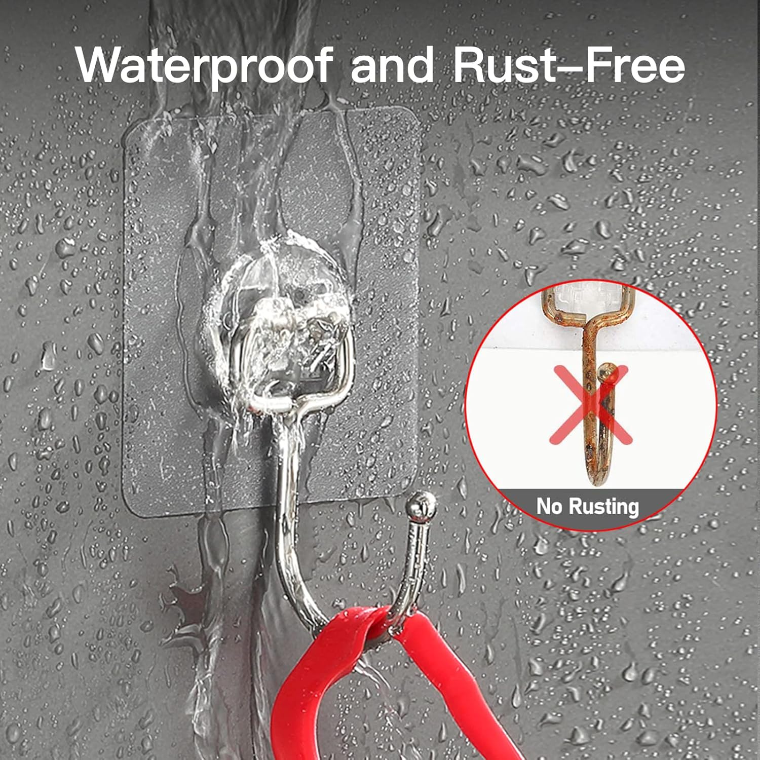 Large Hooks for Hanging Heavy-Duty 44Ib(Max) 10 Packs. Wall Hangers without Nails Self-Adhesive Traceless Clear and Removable. Waterproof and Rustproof Multiple Uses for Bathroom Kitchen Home - Image 3