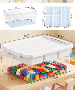 Alternative view of Citylife 17 QT Plastic Storage Box with Building Baseplate Lid and Removable Tray Craft Organizers and Storage Clear Storage Container for Organizing Bead. Tool. Sewing